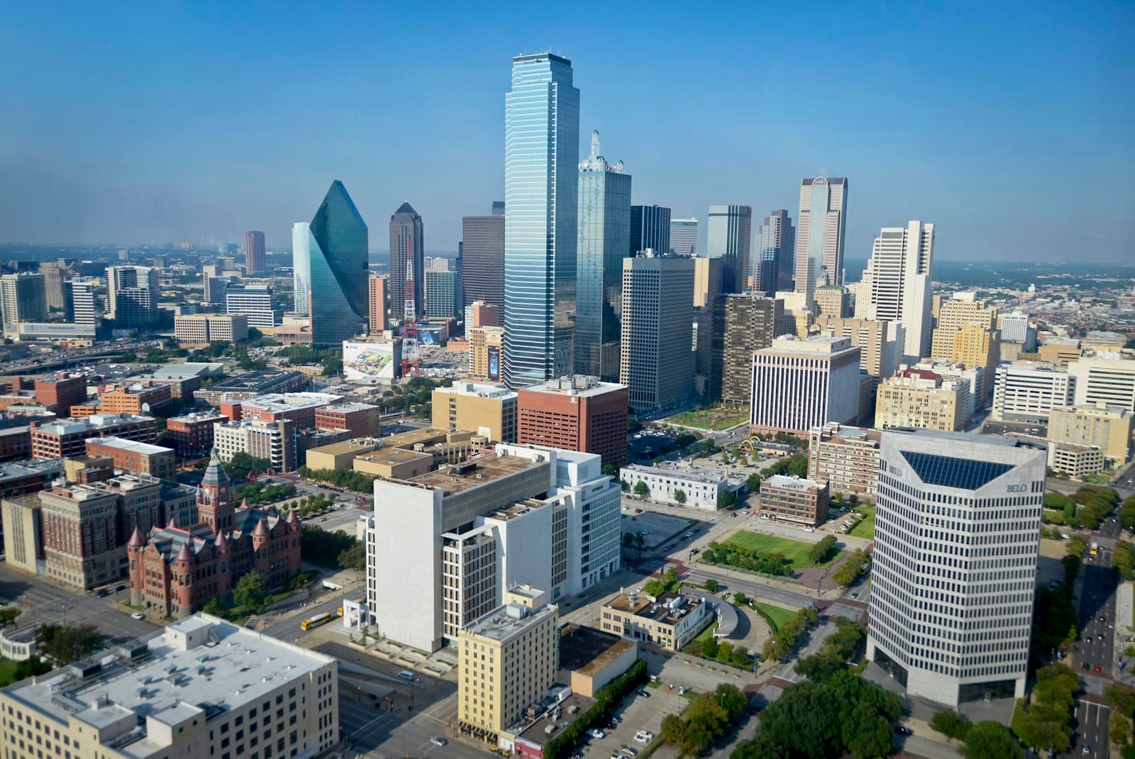 Downtown Dallas skyline at dusk